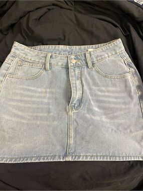 Light Blue Denim Skirt - Women